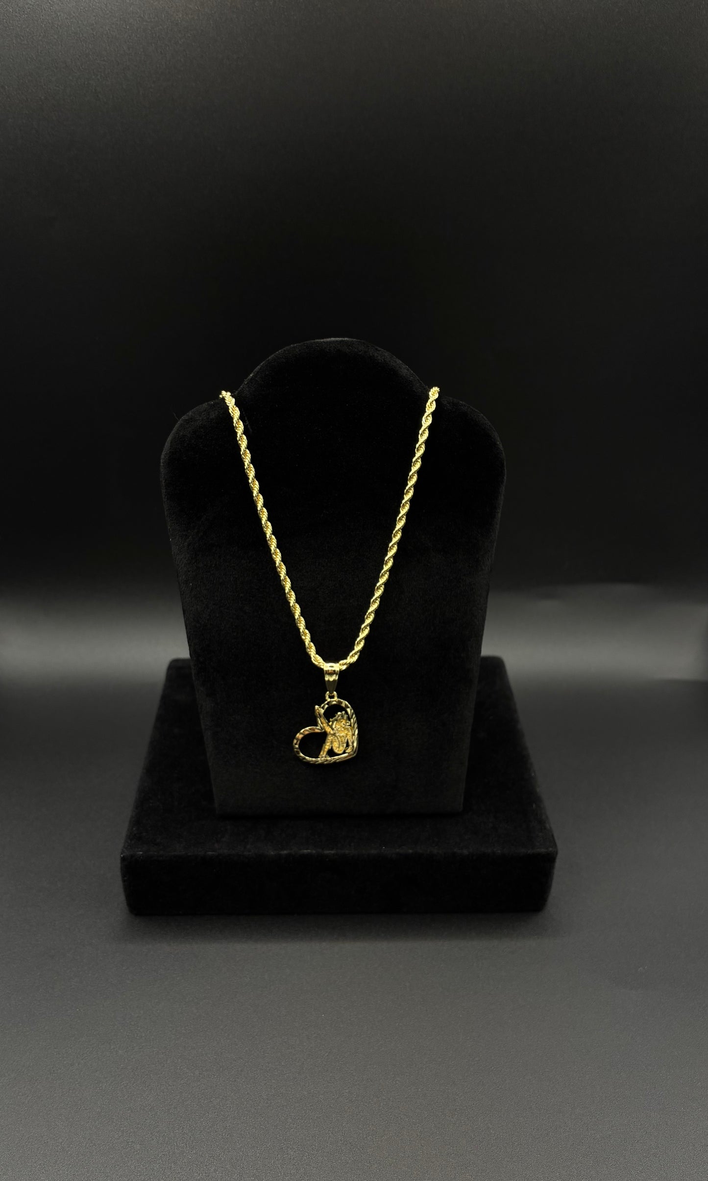 Women BB pendant and chain 14k gold plated