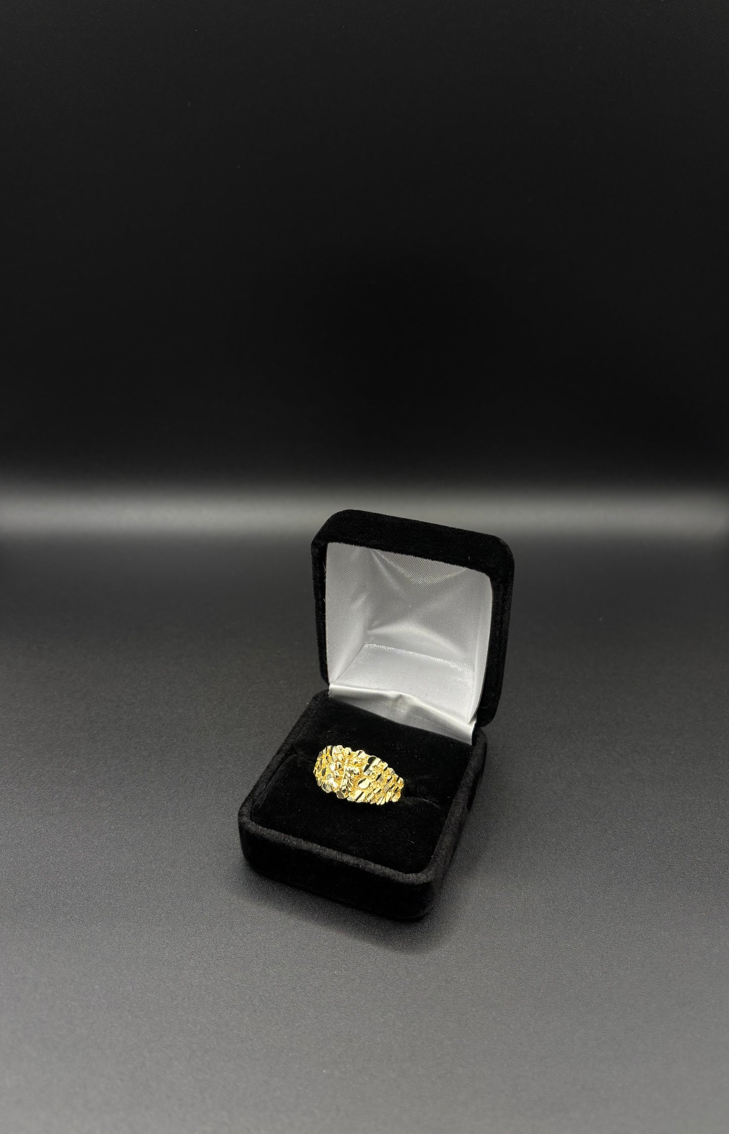 Men San Judas Nugget Ring 14k Gold Plated