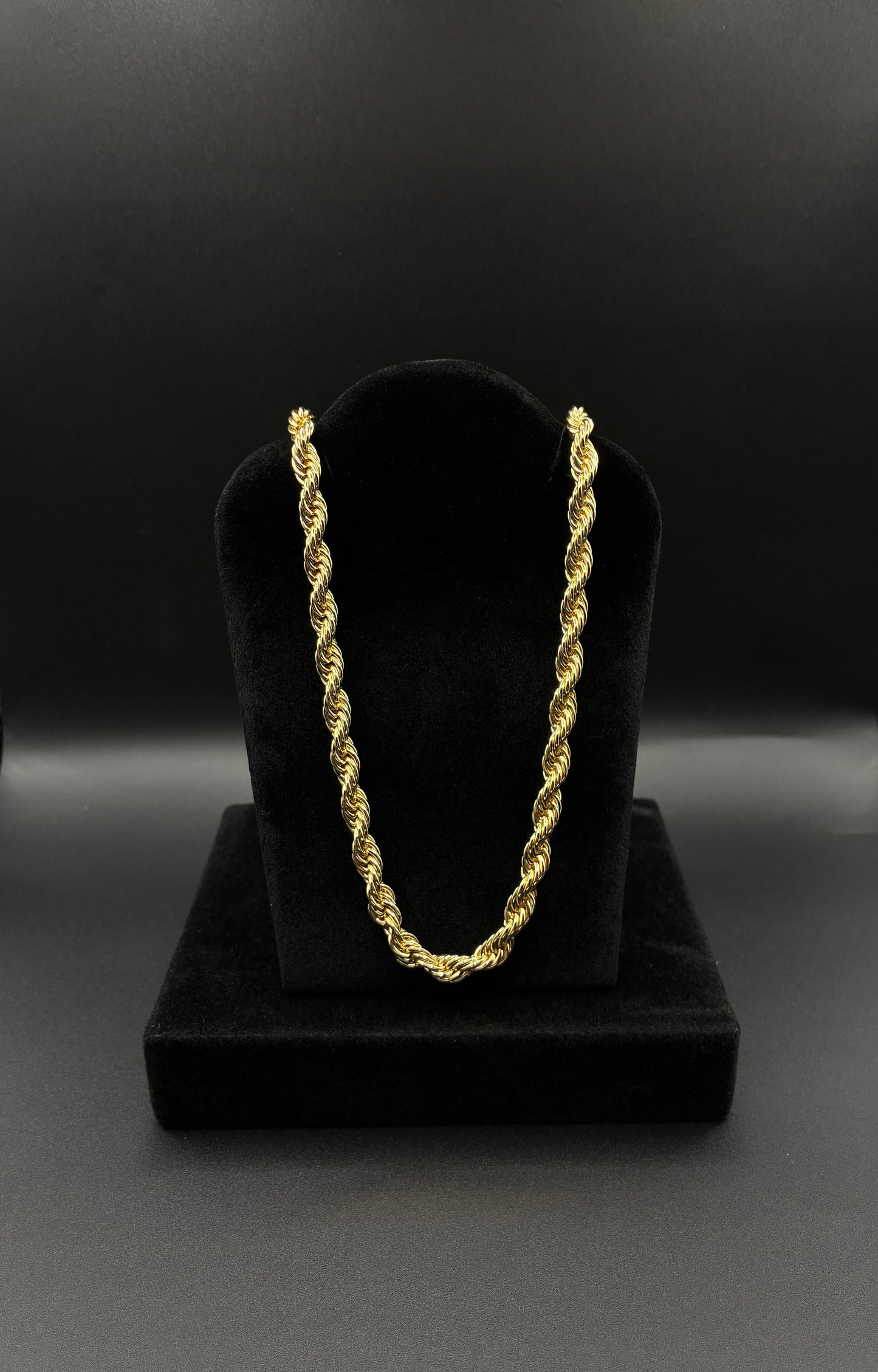 Men rope chain 14k gold plated