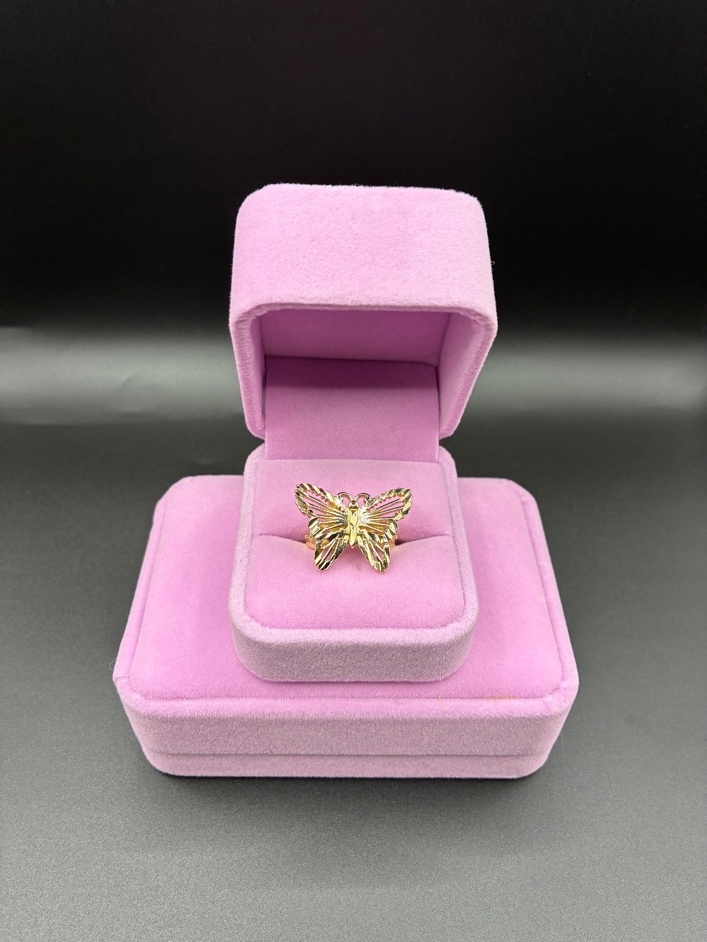 Women butterfly diamond cut ring