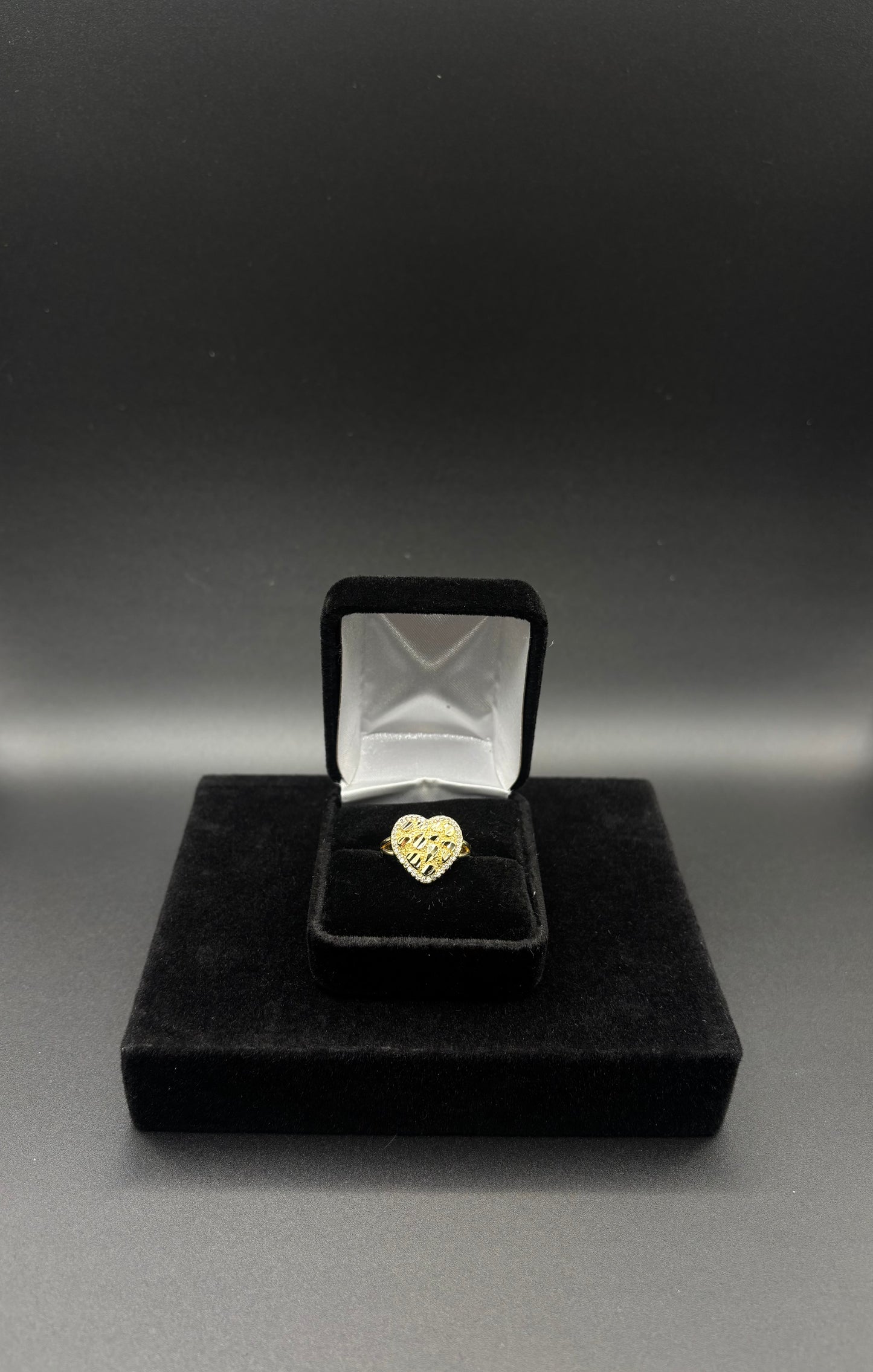 Women Nugget Heart 14k Gold Plated Ring