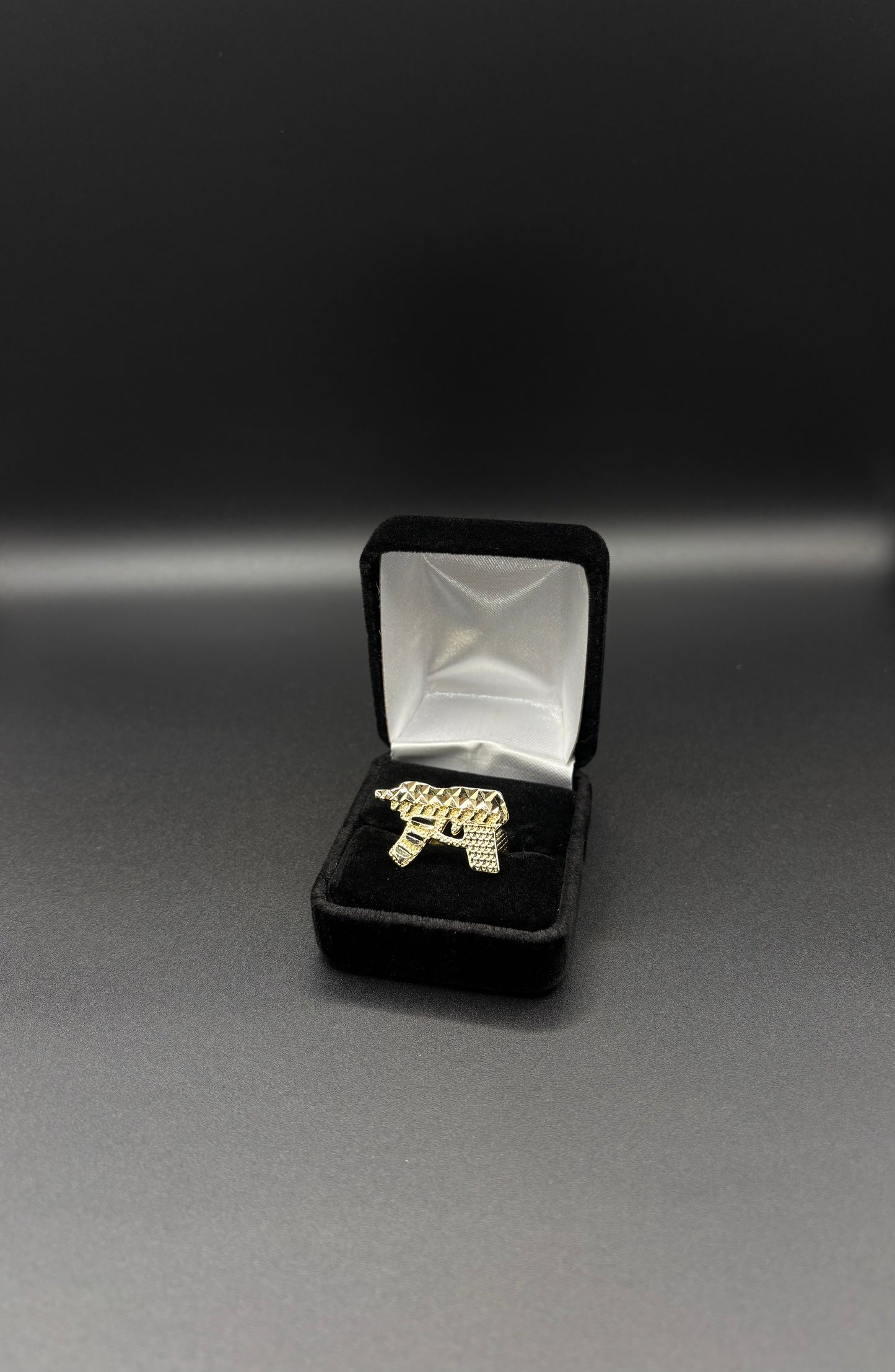 Men Gun Ring 14k Gold Plated