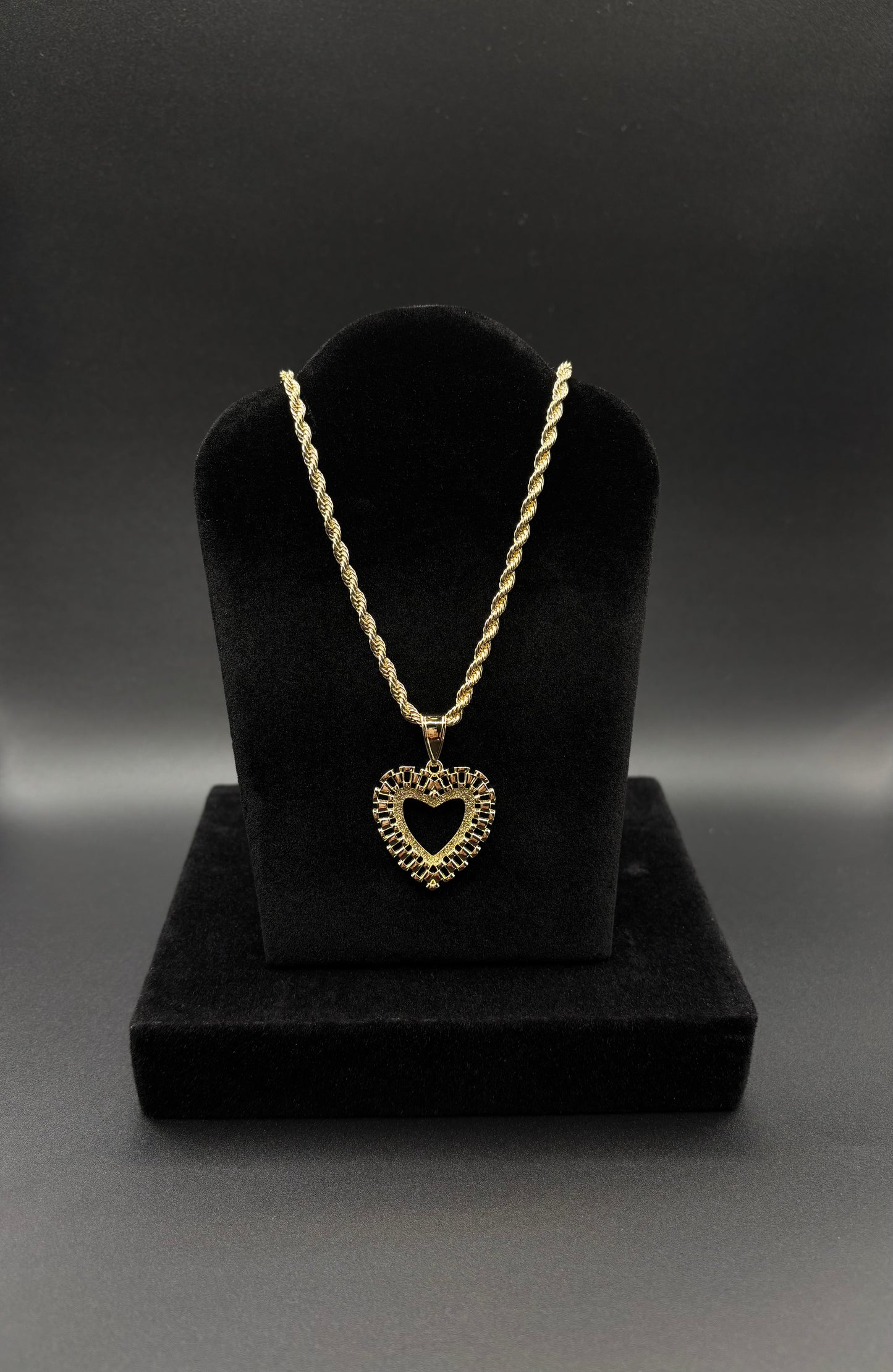 Women Rolex Heart Pendant & Chain 14k Gold Plated