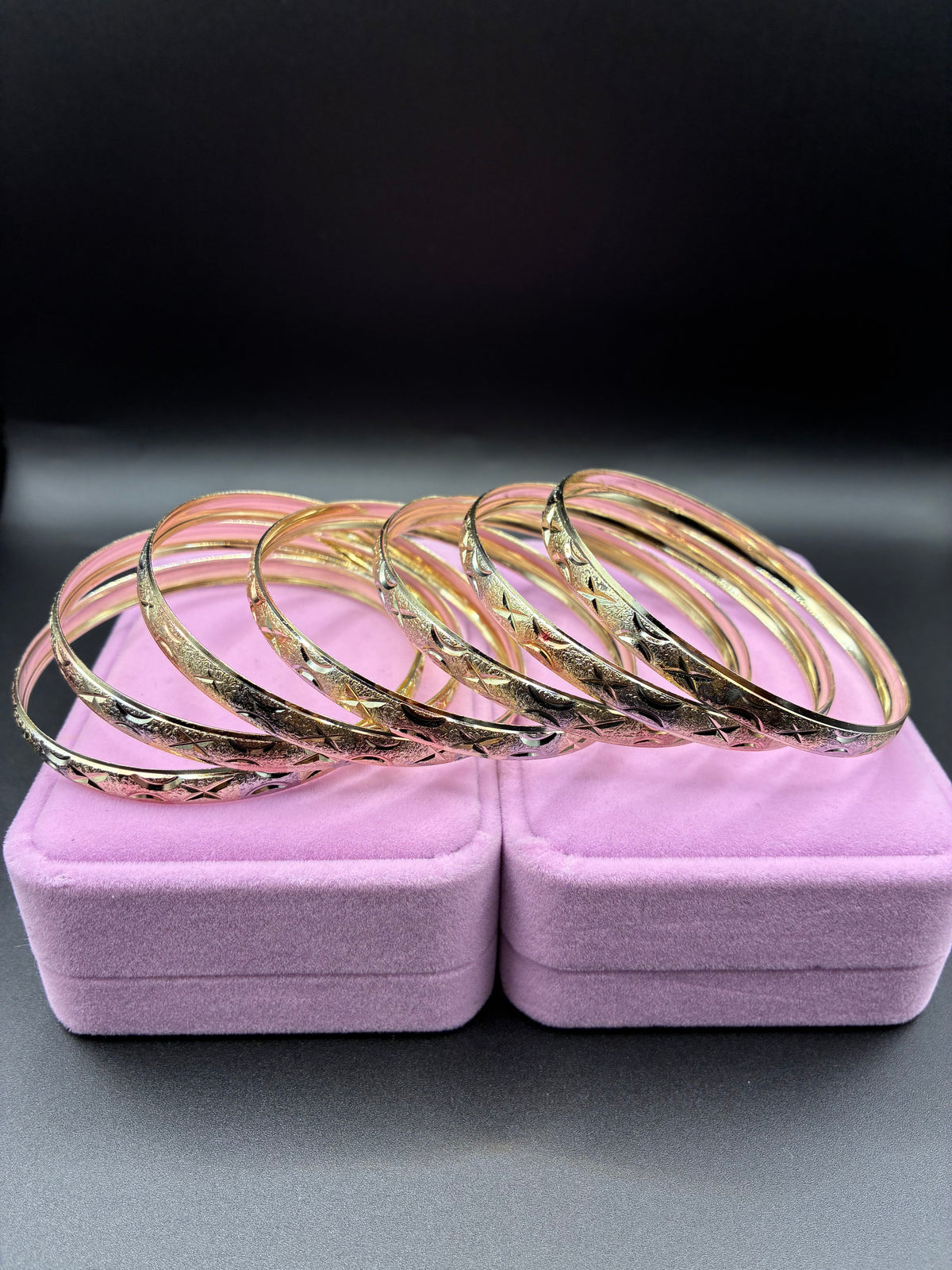 Women bangle set 14k gold plated