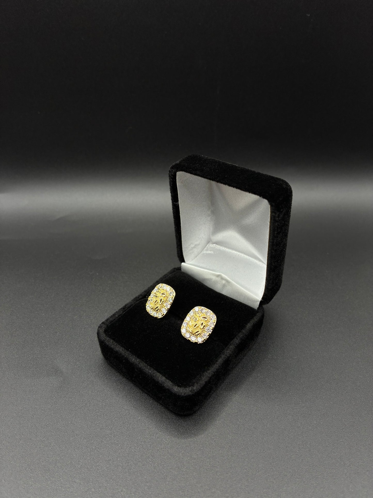 Men nugget earrings 14k gold plated