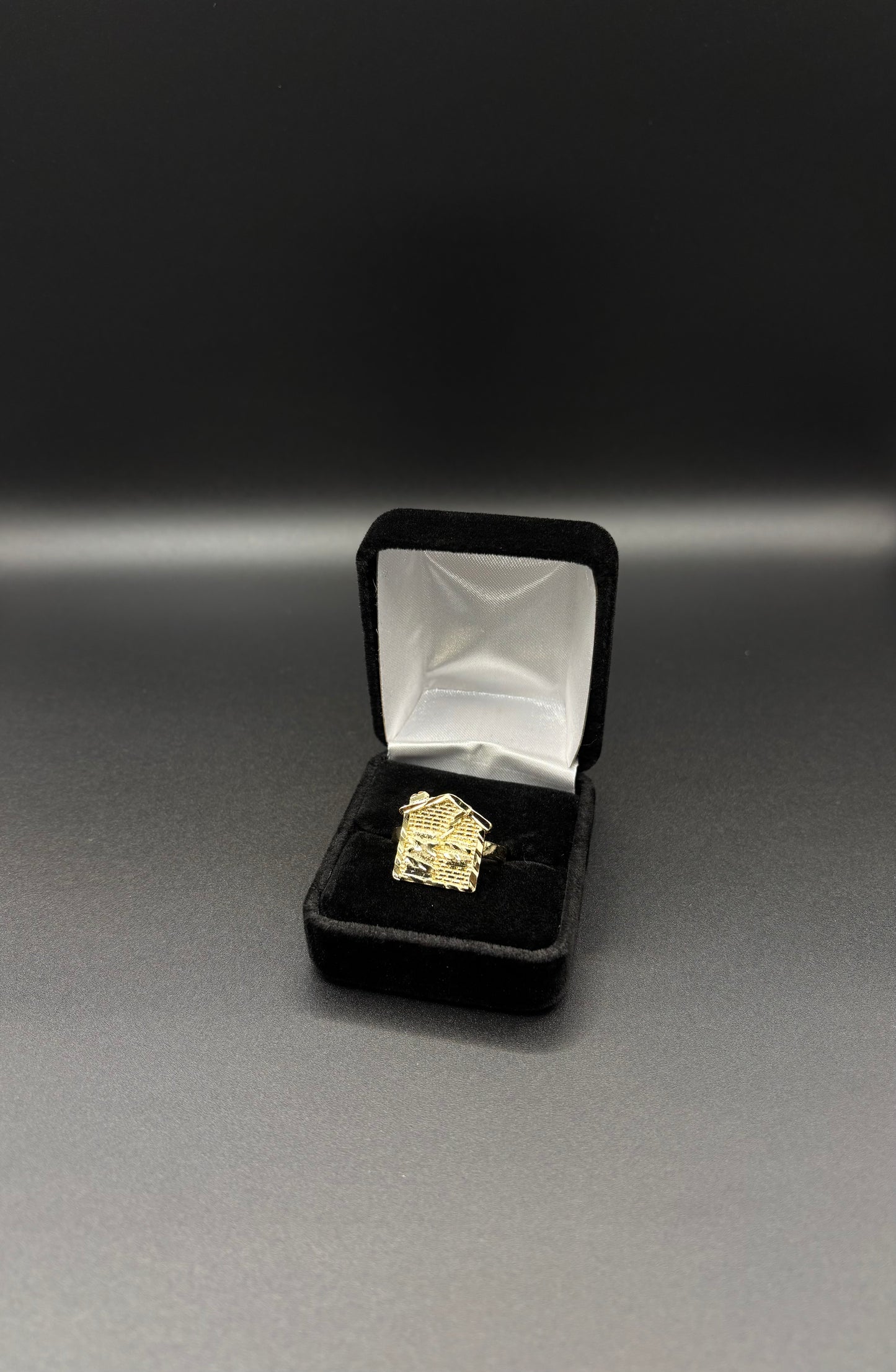 Men Trap House Ring 14k Gold Plated