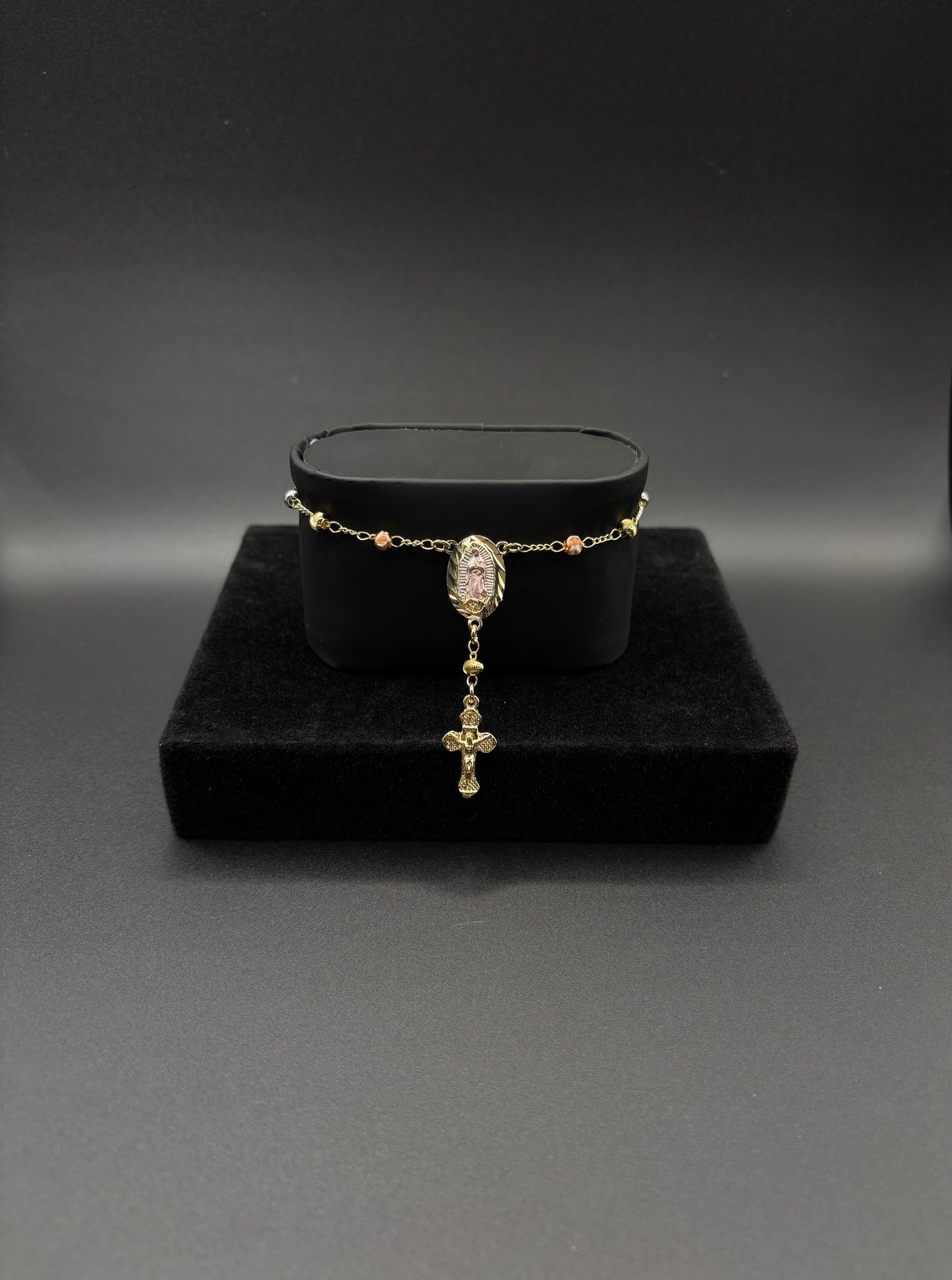 Women Pink Diamond cut rosary bracelet