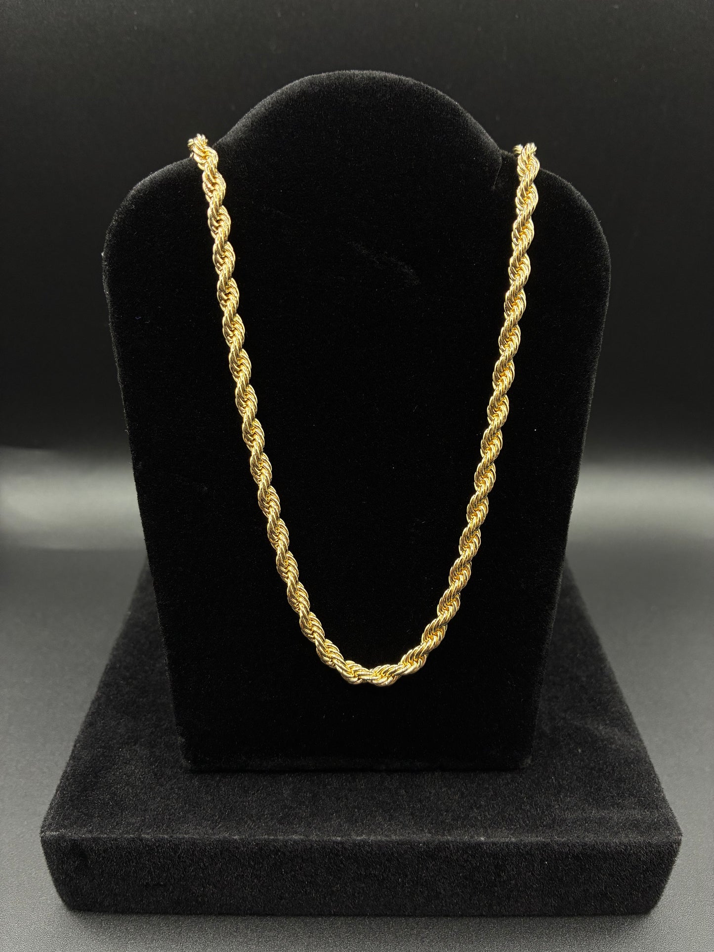 Men 24in rope chain 14k gold plated