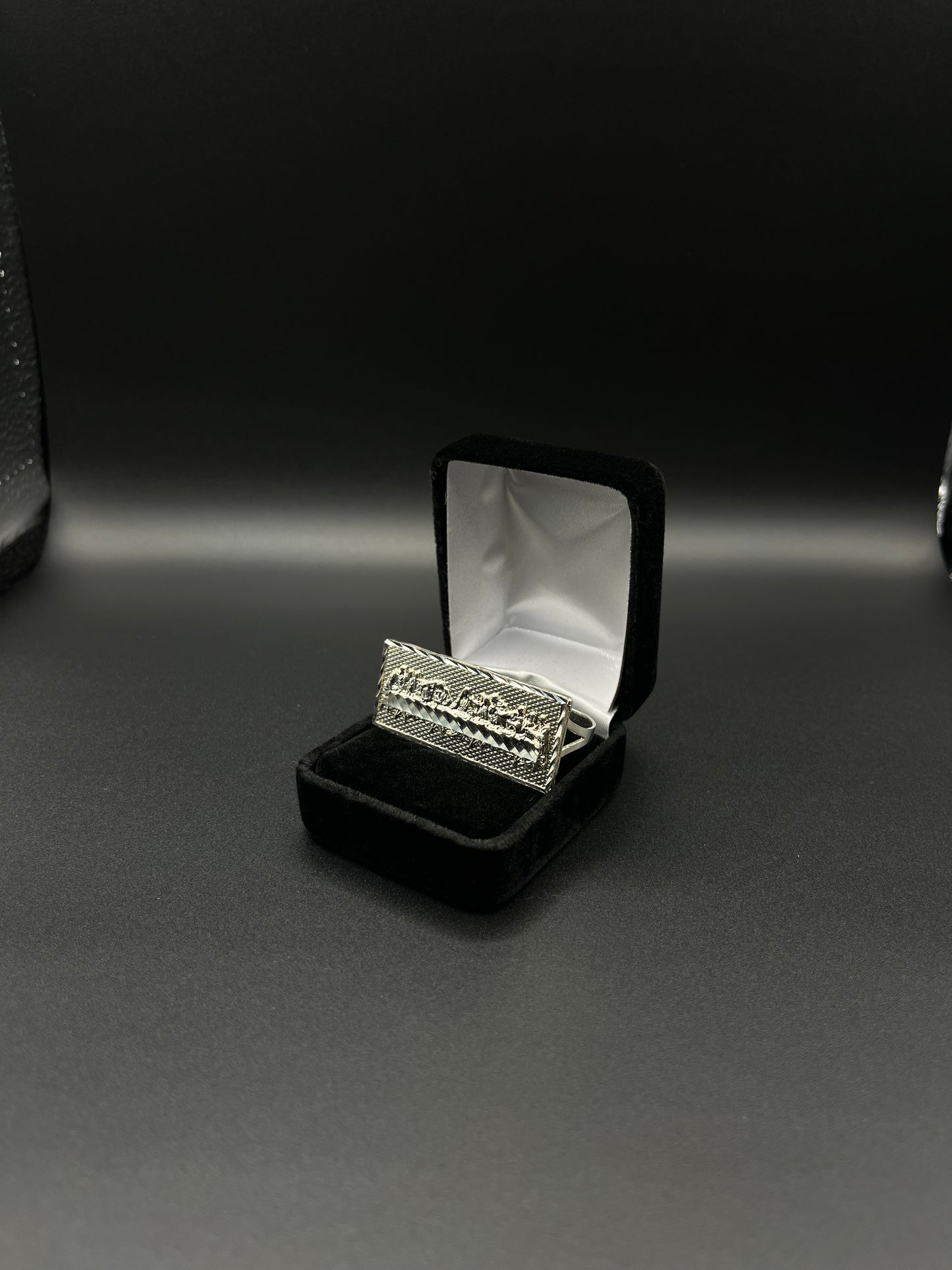 Men Última Cena Double Finger Ring 925. Silver