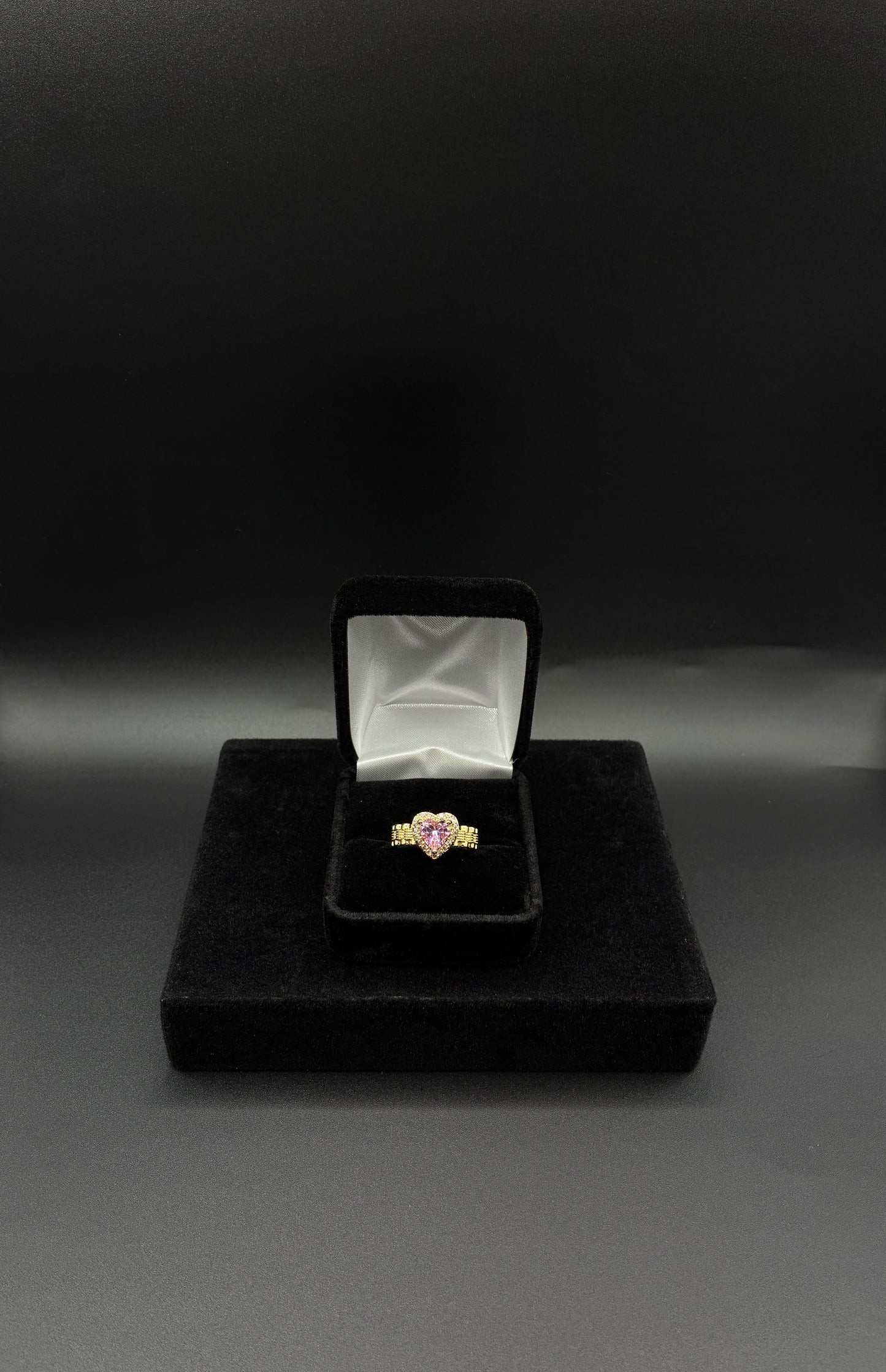 Women pink heart Rolex 14k gold plated