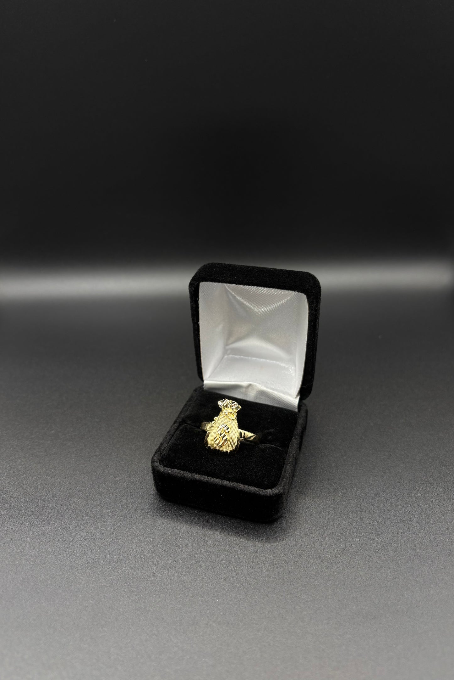 Men Money Bag Ring 14k Gold Plated
