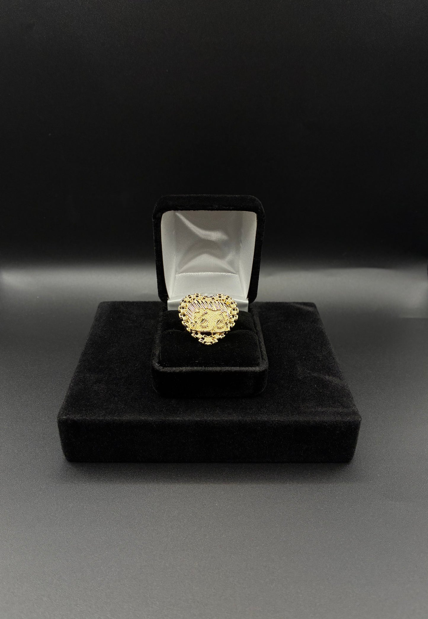 Women betty boop Rolex heart ring 14k gold plated