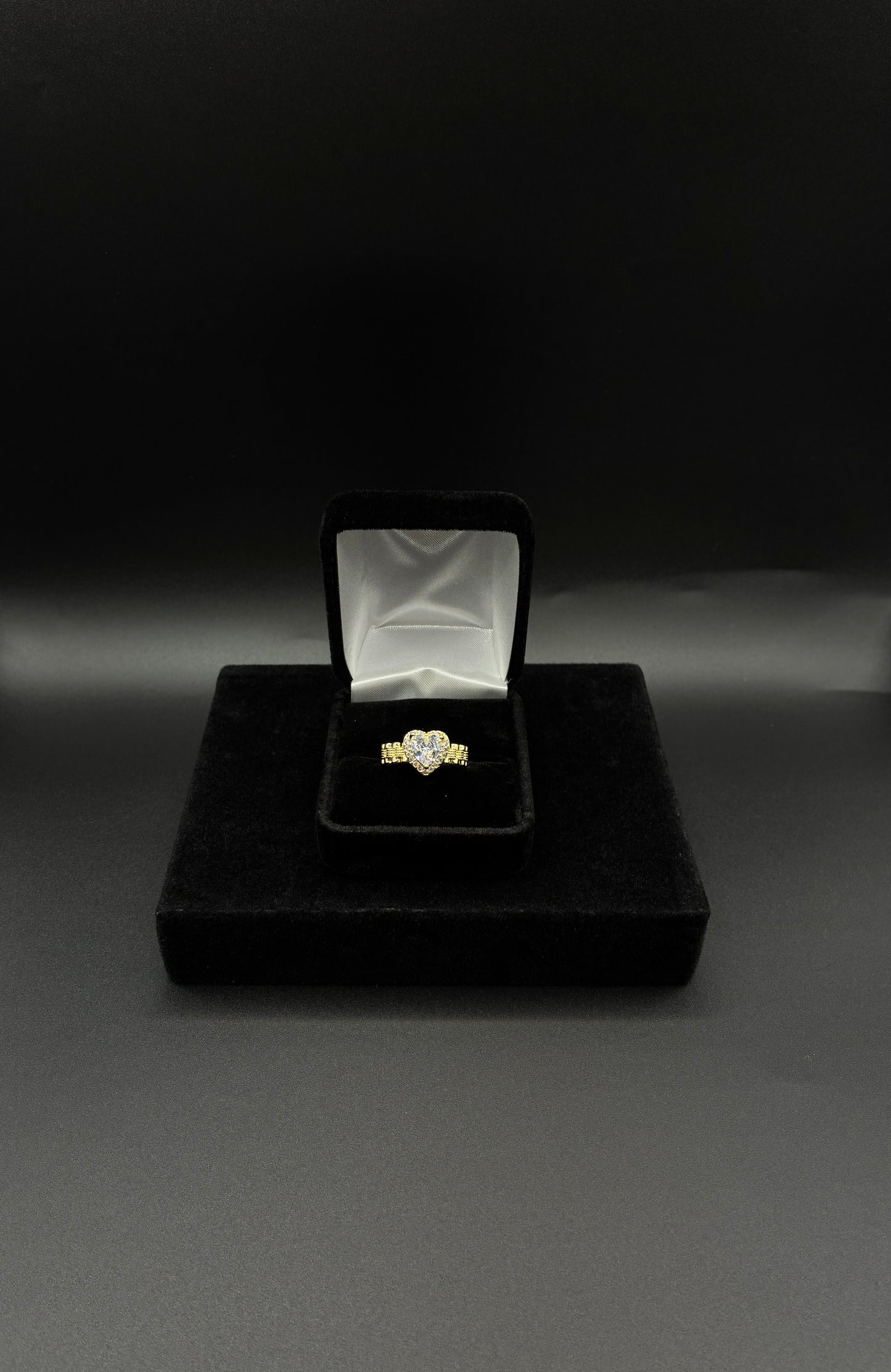 Women white heart Rolex 14k gold plated