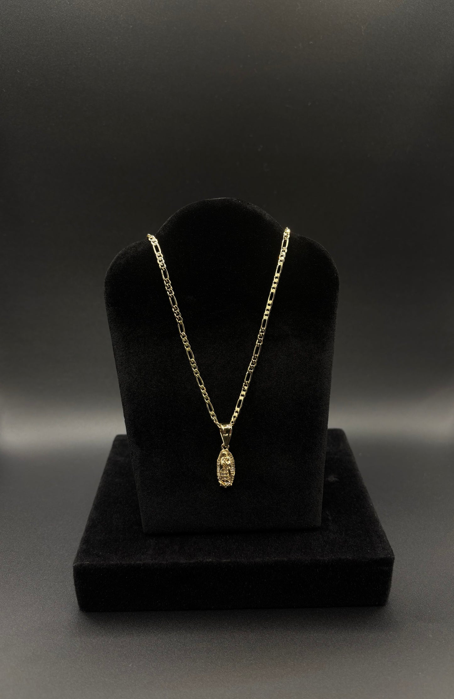 Women Virgin Mary Pendant & Chain 14k Gold Plated
