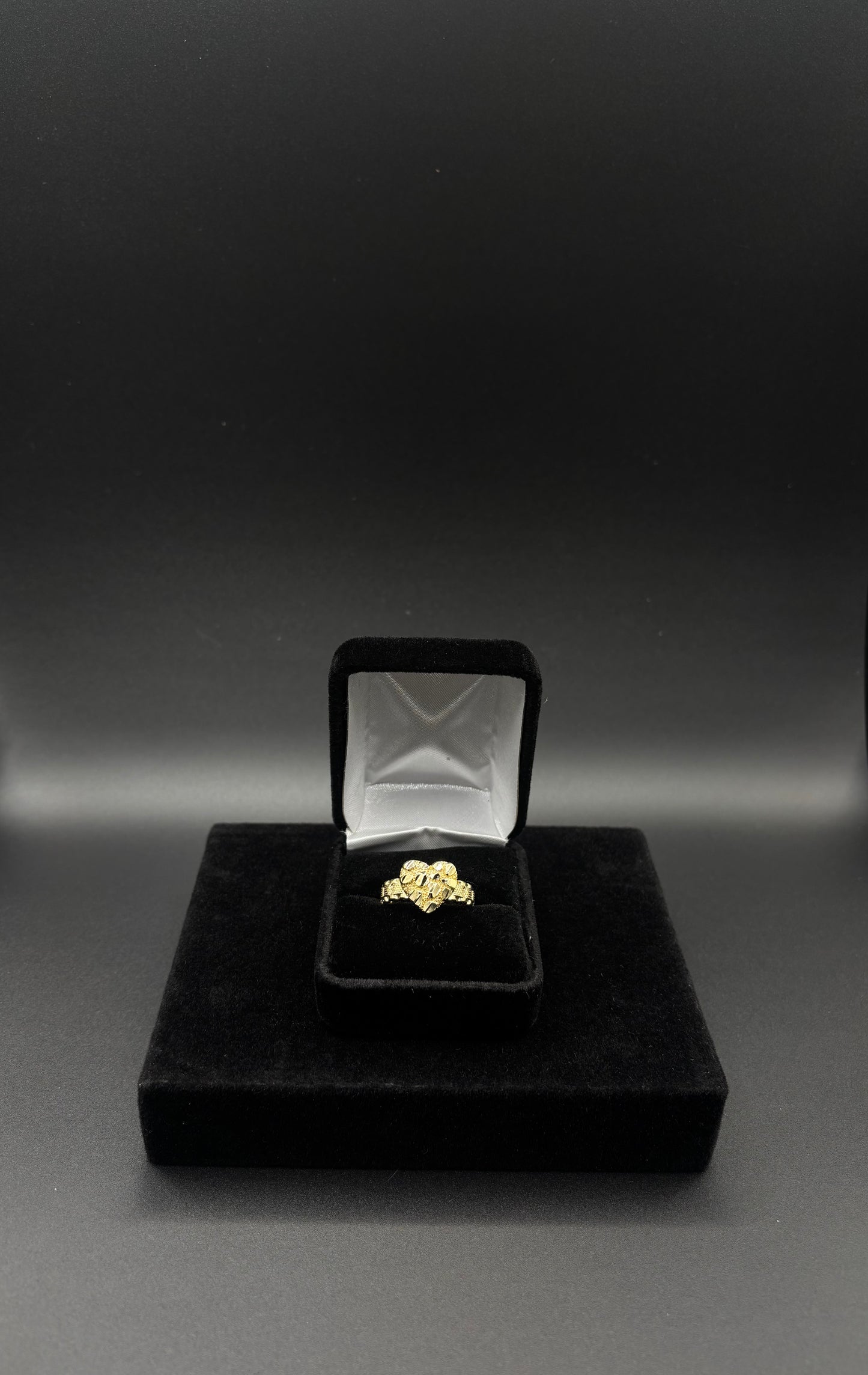 Women Nugget Rolex Heart 14k Gold Plated Ring