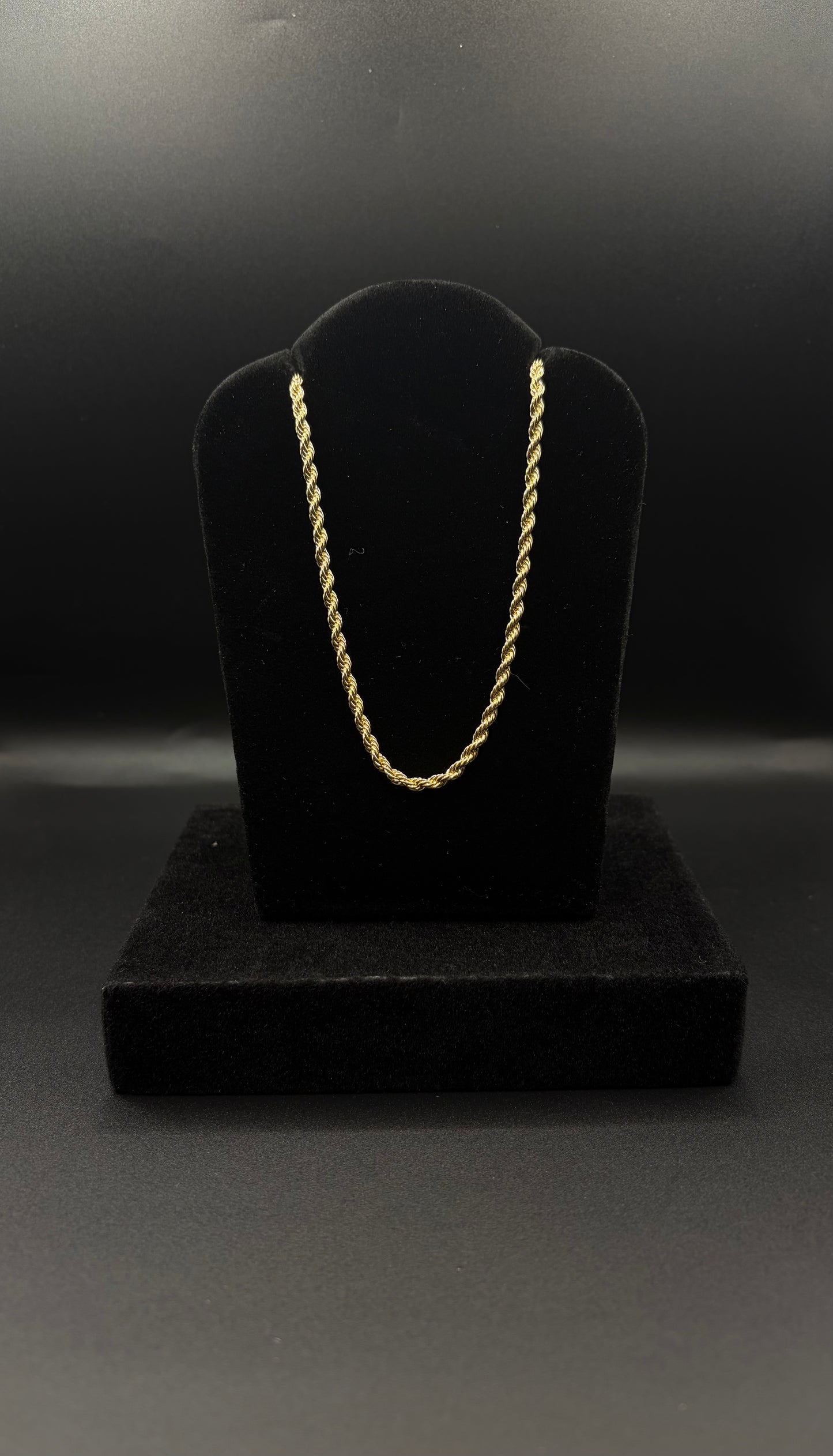 Men Thin Rope Chain 26Inch 14k Gold Plated