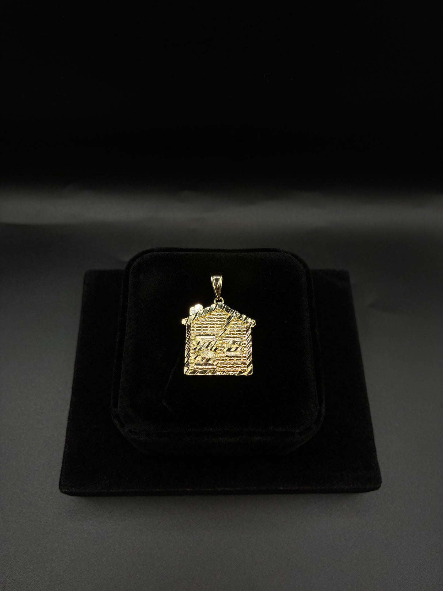 Men small trap house pendant 14k gold plated