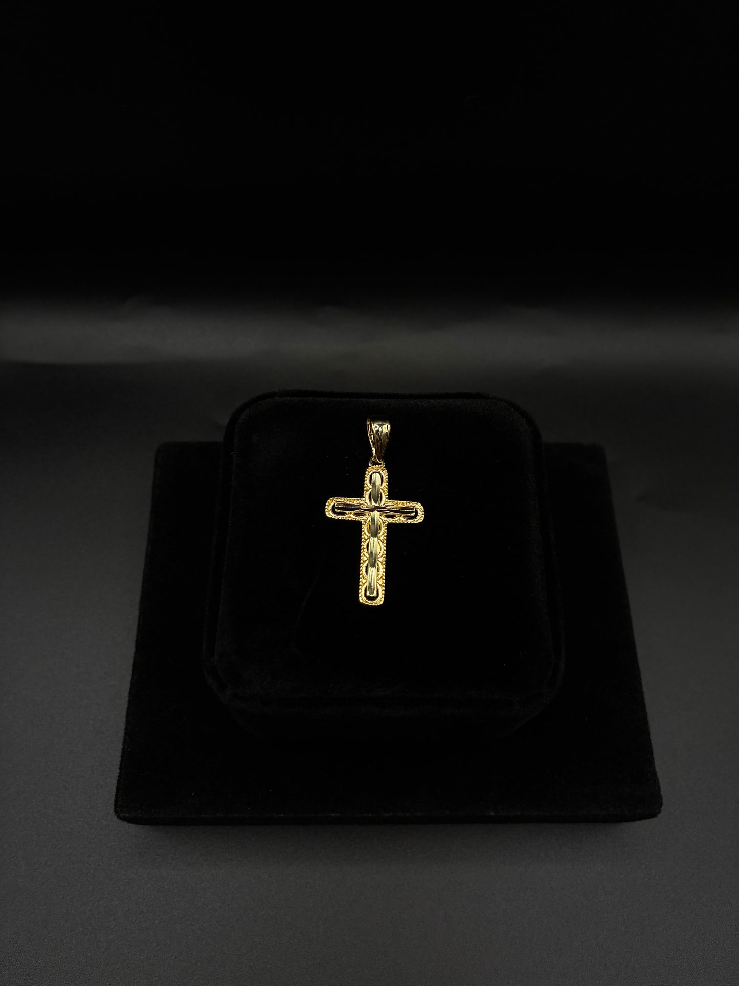 Men Simple Jesus Cross 14k Gold Plated