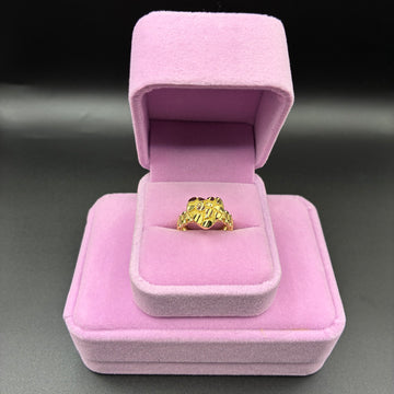 Women Nugget Rolex Heart 14k Gold Plated Ring