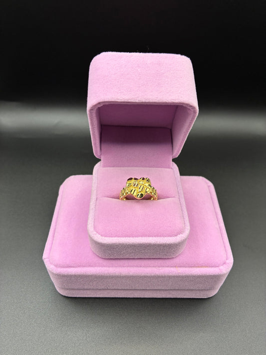 Women Nugget Rolex Heart 14k Gold Plated Ring