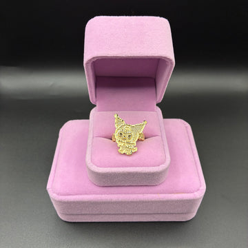 Women Kuromi Diamond Cut Rolex 14k Gold Plated Ring