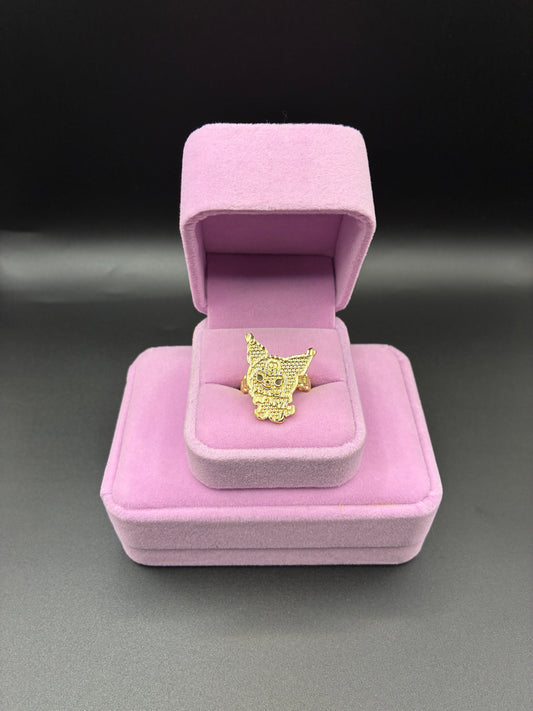 Women Kuromi Diamond Cut Rolex 14k Gold Plated Ring