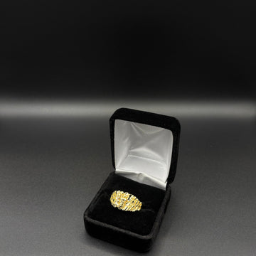 Men San Judas Nugget Ring 14k Gold Plated