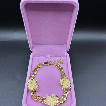 Women HK cuban bracelet 14k gold plated