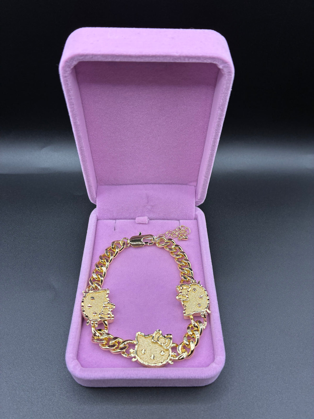 Women HK cuban bracelet 14k gold plated