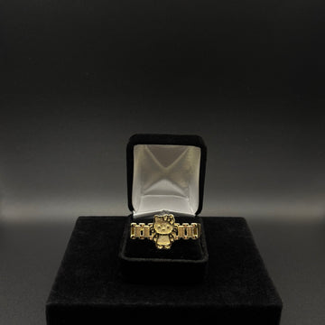 Women HK Double Finger Ring 14k Gold Plated