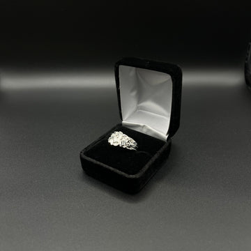 Men Round Nugget Ring 925. Silver