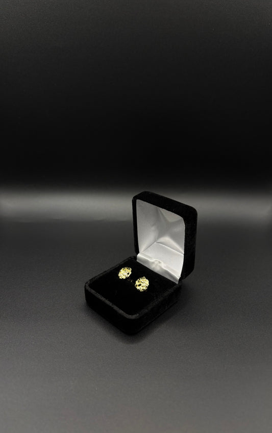 Men Nugget Earrings 14k Gold Plated