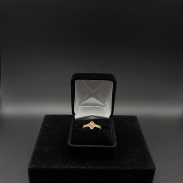 Women Pink Clover 14k Gold Plated Ring