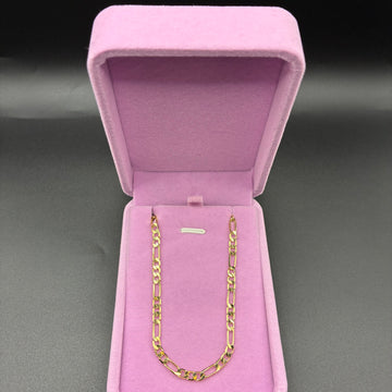 Women 18inch figaro chain 14k gold plated