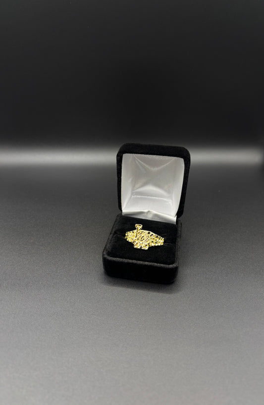 Men LA Nugget Ring 14k Gold Plated