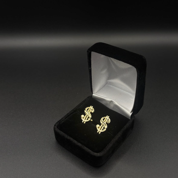 Men Money Sign Earrings 14k Gold Plated