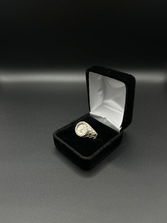 Men Centenario Nugget Ring 925. Silver