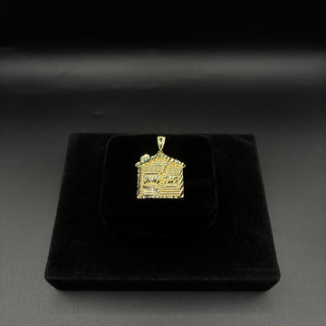 Men trap house pendant 14k gold plated