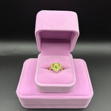 Women San Judas heart ring 14k gold plated