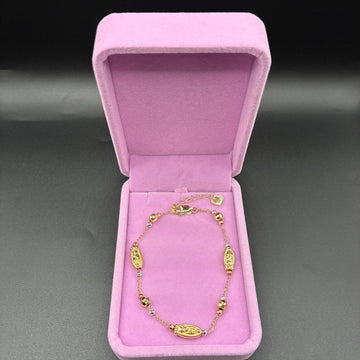 Women Virgin Mary bracelet 14k gold plated