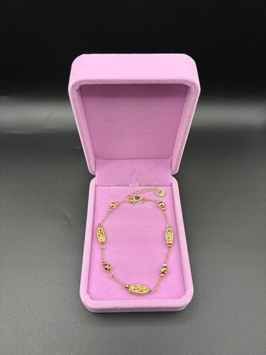 Women Virgin Mary bracelet 14k gold plated