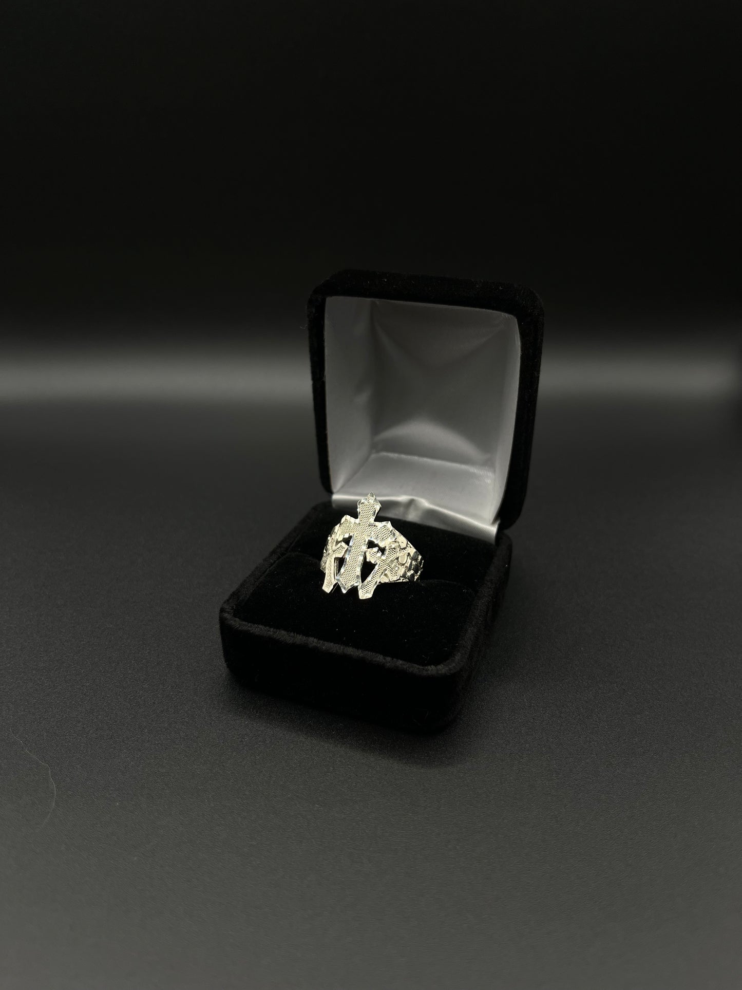 Men Triple Nugget Cross 925. Silver