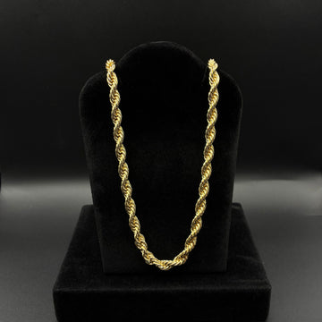 Men rope chain 14k gold plated