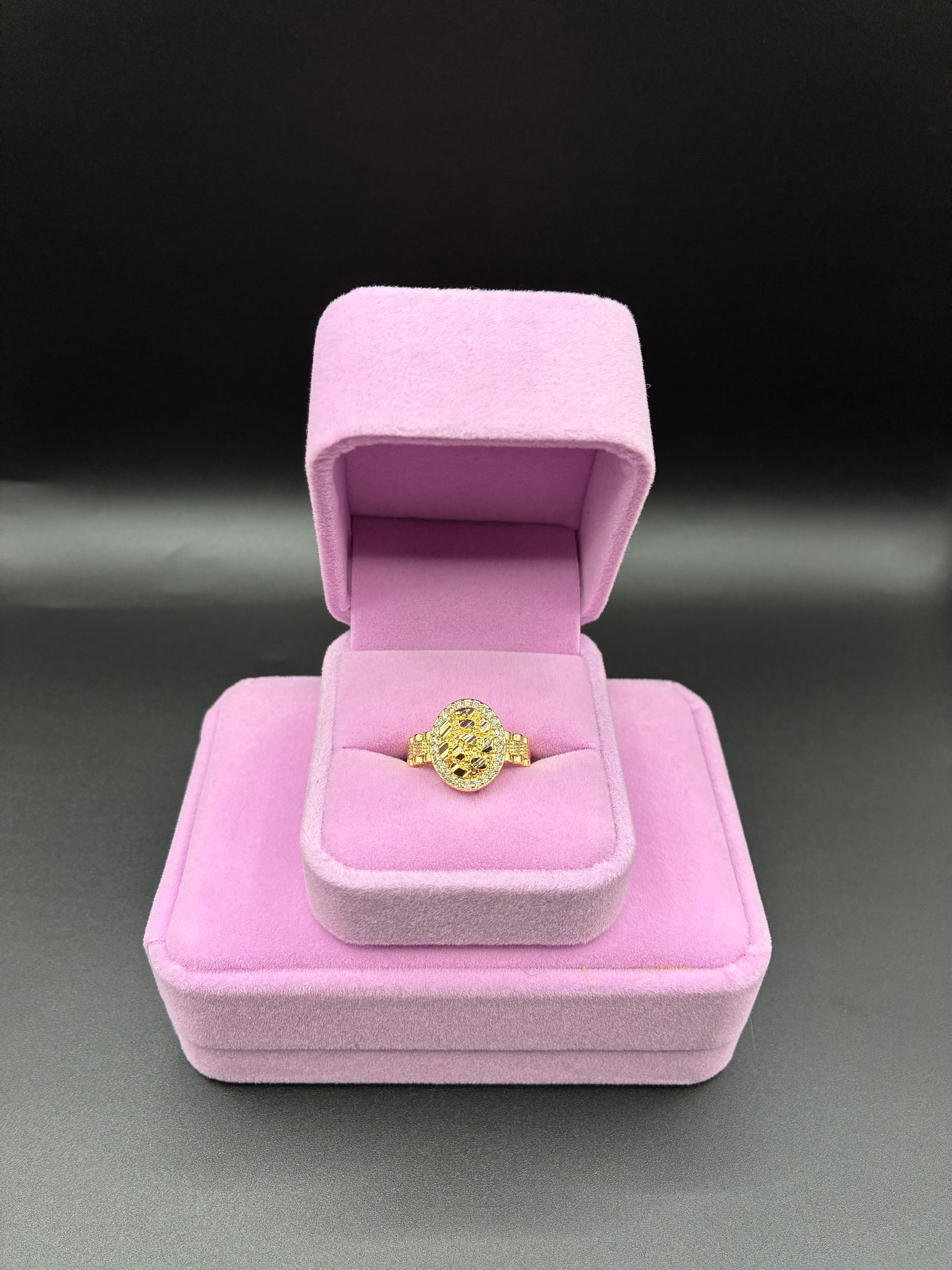 Women Nugget ring 14k gold plated