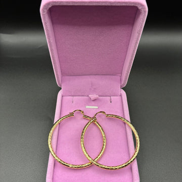 Women Diamond cut hoop earrings 14k gold plated