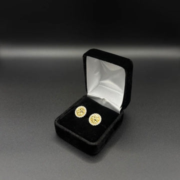 Men nugget earrings 14k gold plated