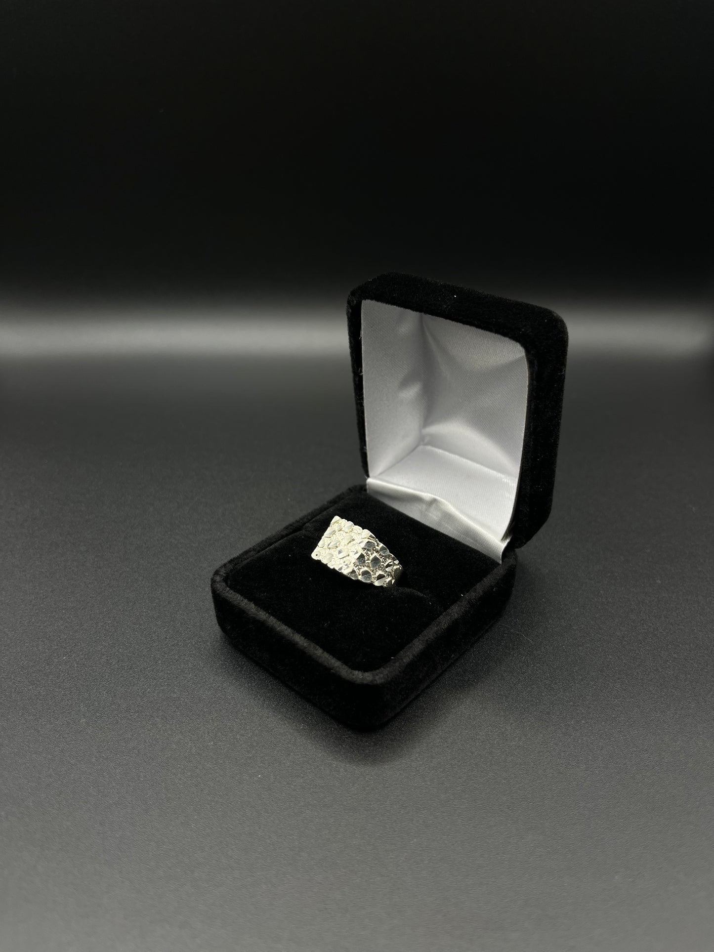 Men Simple Nugget Ring 925. silver