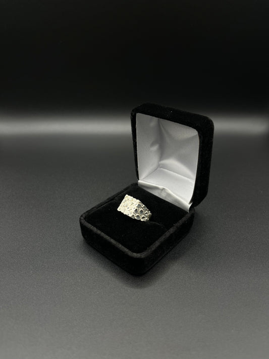 Men Simple Nugget Ring 925. silver