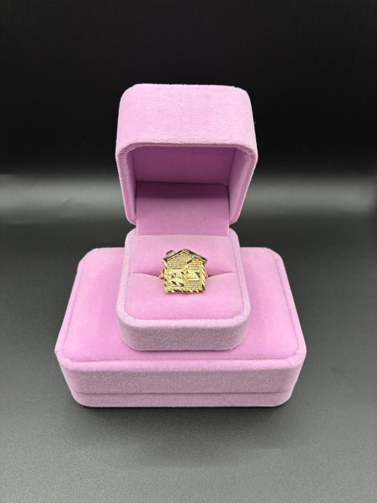 Women Trap House 14k Gold Plated Ring