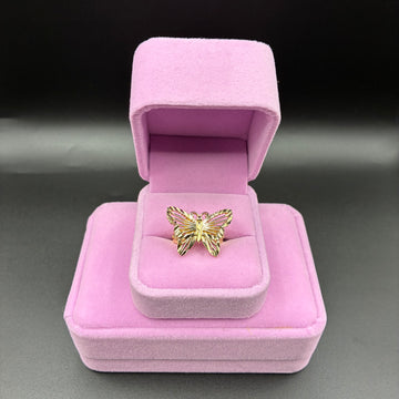 Women butterfly diamond cut ring